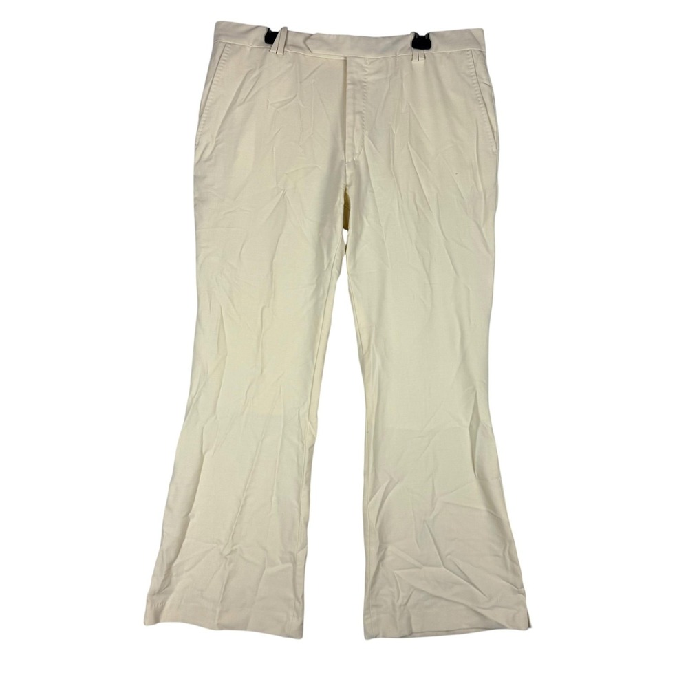 IJP‎ Design Pants Mens 38x31 Yellow Dress Flat Front Lined Wool Blend Stretch